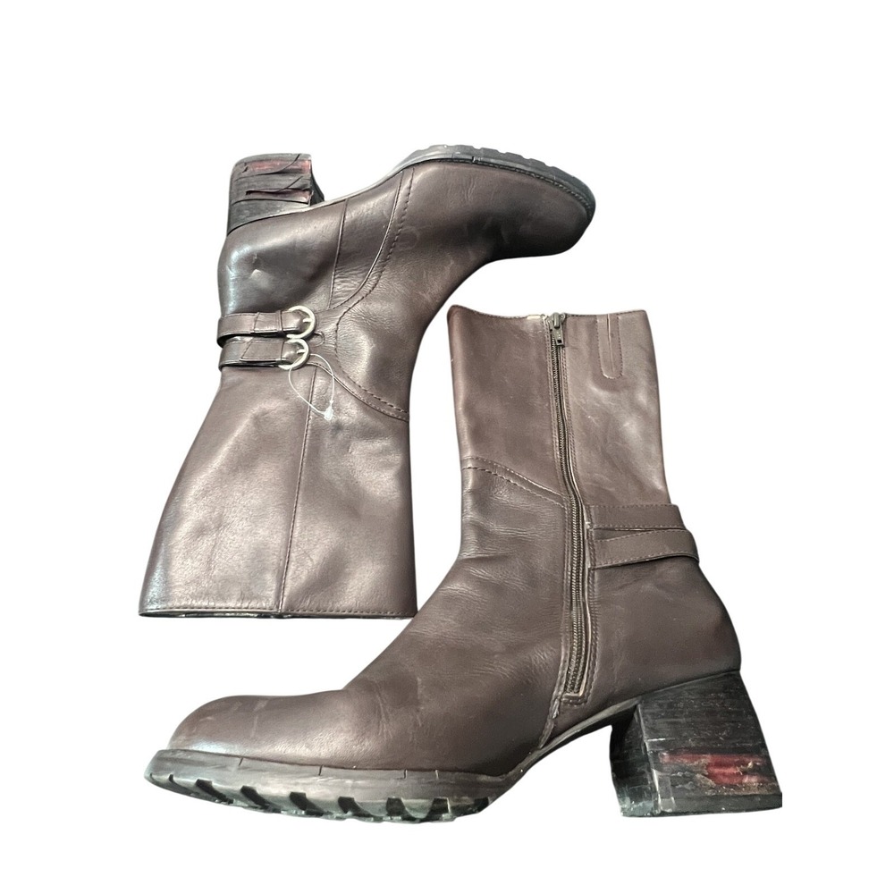 Charles by Charles David Women's Brown‎ Leather Mid-Calf Boots US 9B Block Heel